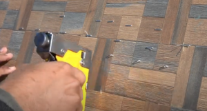 Flooring Work by staple gun